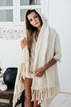 Chintamani Alchemistry Cotton Sleeves Shawl / Off White^ Kimono & Cover Up