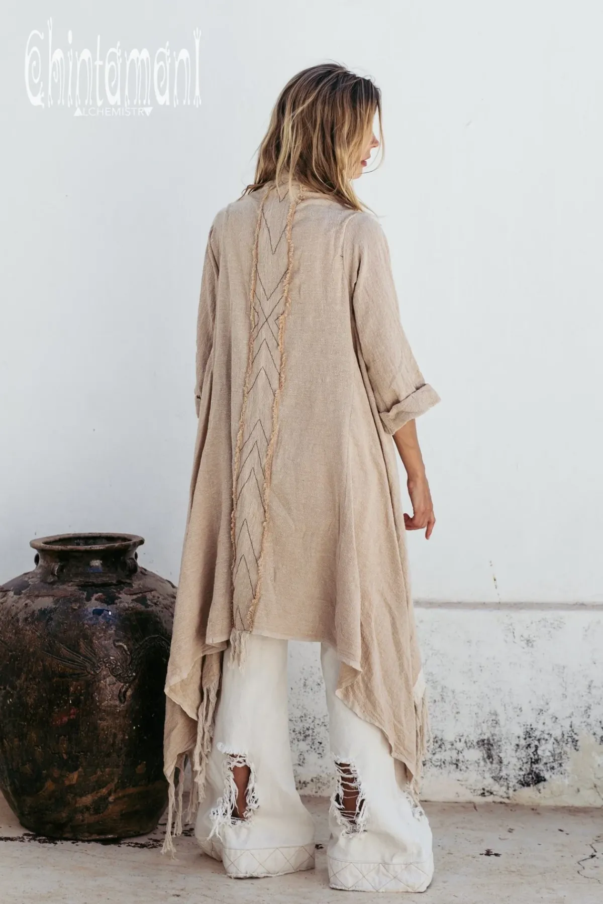 Chintamani Alchemistry Cotton Wrap Cardigan / Beige^ Kimono & Cover Up