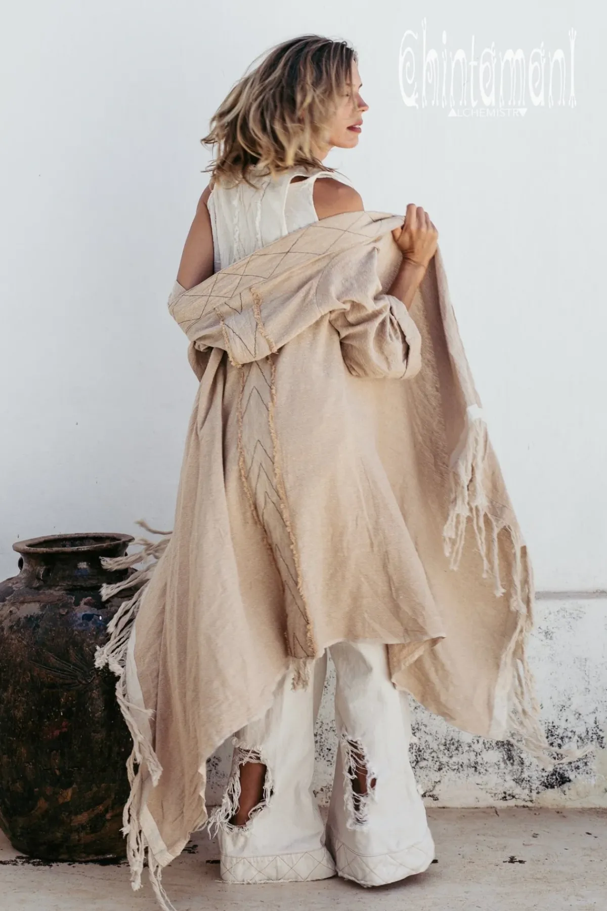 Chintamani Alchemistry Cotton Wrap Cardigan / Beige^ Kimono & Cover Up