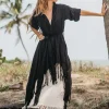Chintamani Alchemistry Cotton Wrap Cardigan / Black^ Kimono & Cover Up