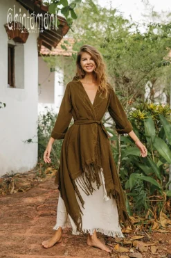 Chintamani Alchemistry Cotton Wrap Cardigan / Brown^ Kimono & Cover Up