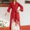 Chintamani Alchemistry Cotton Wrap Cardigan / Red Ochre^ Kimono & Cover Up