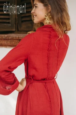 Chintamani Alchemistry Cotton Wrap Cardigan / Red Ochre^ Kimono & Cover Up