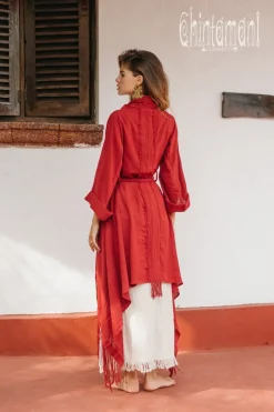 Chintamani Alchemistry Cotton Wrap Cardigan / Red Ochre^ Kimono & Cover Up