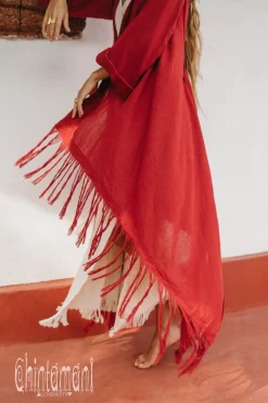 Chintamani Alchemistry Cotton Wrap Cardigan / Red Ochre^ Kimono & Cover Up