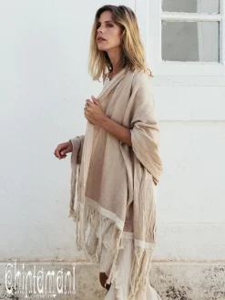 Chintamani Alchemistry Cotton Wrap Shawl / Beige^ Shawls & Scarfs