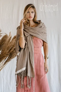 Chintamani Alchemistry Cotton Wrap Shawl / Coffee^ Shawls & Scarfs