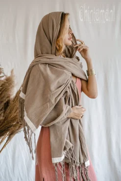 Chintamani Alchemistry Cotton Wrap Shawl / Coffee^ Shawls & Scarfs