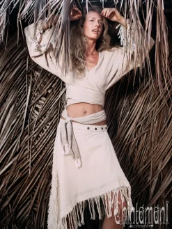 Chintamani Alchemistry Cotton Wrap Skirt / Off White^ Skirts