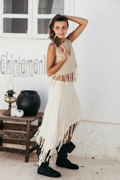 Chintamani Alchemistry Cotton Wrap Skirt / Off White^ Skirts