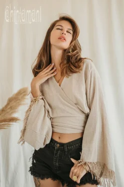 Chintamani Alchemistry Cotton Wrap Top / Beige^ Wrap Top