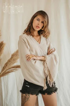 Chintamani Alchemistry Cotton Wrap Top / Beige^ Wrap Top