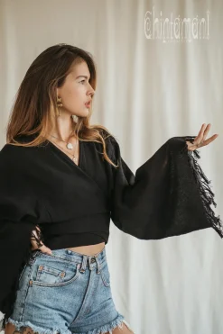 Chintamani Alchemistry Cotton Wrap Top / Black^ Wrap Top