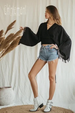 Chintamani Alchemistry Cotton Wrap Top / Black^ Wrap Top