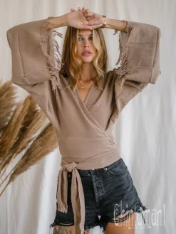 Chintamani Alchemistry Cotton Wrap Top / Coffee^ Wrap Top