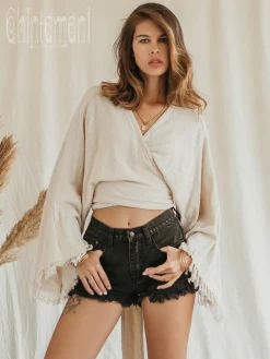 Chintamani Alchemistry Cotton Wrap Top / Off White^ Wrap Top