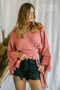 Chintamani Alchemistry Cotton Wrap Top / Pink^ Wrap Top