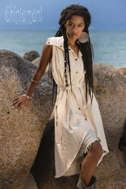 Chintamani Alchemistry Denim Frock Vest / Off White^ Jackets & Coats
