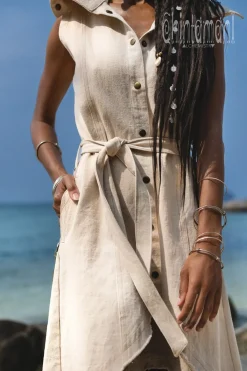 Chintamani Alchemistry Denim Frock Vest / Off White^ Jackets & Coats