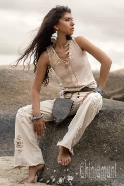 Chintamani Alchemistry Flared Denim Pants / White^ Pants