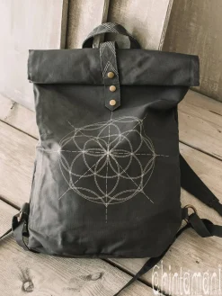 Chintamani Alchemistry Flower RollTop Backpack / Dark Grey^ Backpacks & Bags