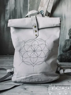 Chintamani Alchemistry Flower RollTop Backpack / Light Gray^ Backpacks & Bags