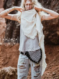 Chintamani Alchemistry Flower Waist Bag / Black^ Canvas Hip Bags