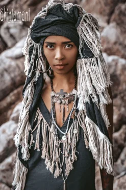 Chintamani Alchemistry Fringe Boho Shawl / Black^ Shawls & Scarfs