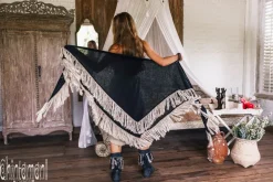 Chintamani Alchemistry Fringe Boho Shawl / Black^ Shawls & Scarfs