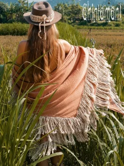 Chintamani Alchemistry Fringe Boho Shawl / Dusty Pink^ Shawls & Scarfs