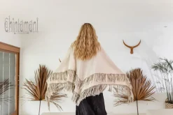 Chintamani Alchemistry Fringe Boho Shawl / Off White^ Shawls & Scarfs