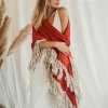 Chintamani Alchemistry Fringe Boho Shawl / Red Ochre^ Shawls & Scarfs