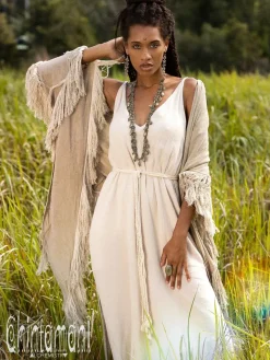 Chintamani Alchemistry Fringe Boho Shawl / Sage Green^ Shawls & Scarfs