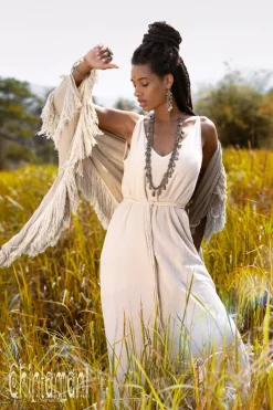 Chintamani Alchemistry Fringe Boho Shawl / Sage Green^ Shawls & Scarfs