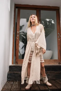 Chintamani Alchemistry Fringed Kimono / Beige^ Kimono & Cover Up