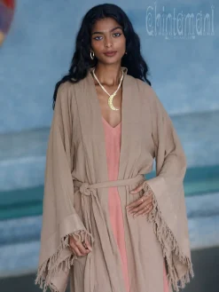 Chintamani Alchemistry Fringed Kimono / Coffee^ Kimono & Cover Up