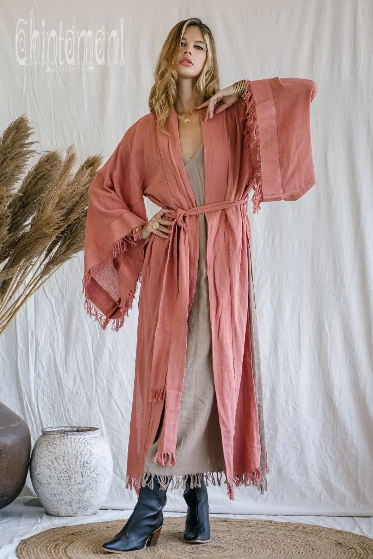 Chintamani Alchemistry Fringed Kimono / Pink^ Kimono & Cover Up