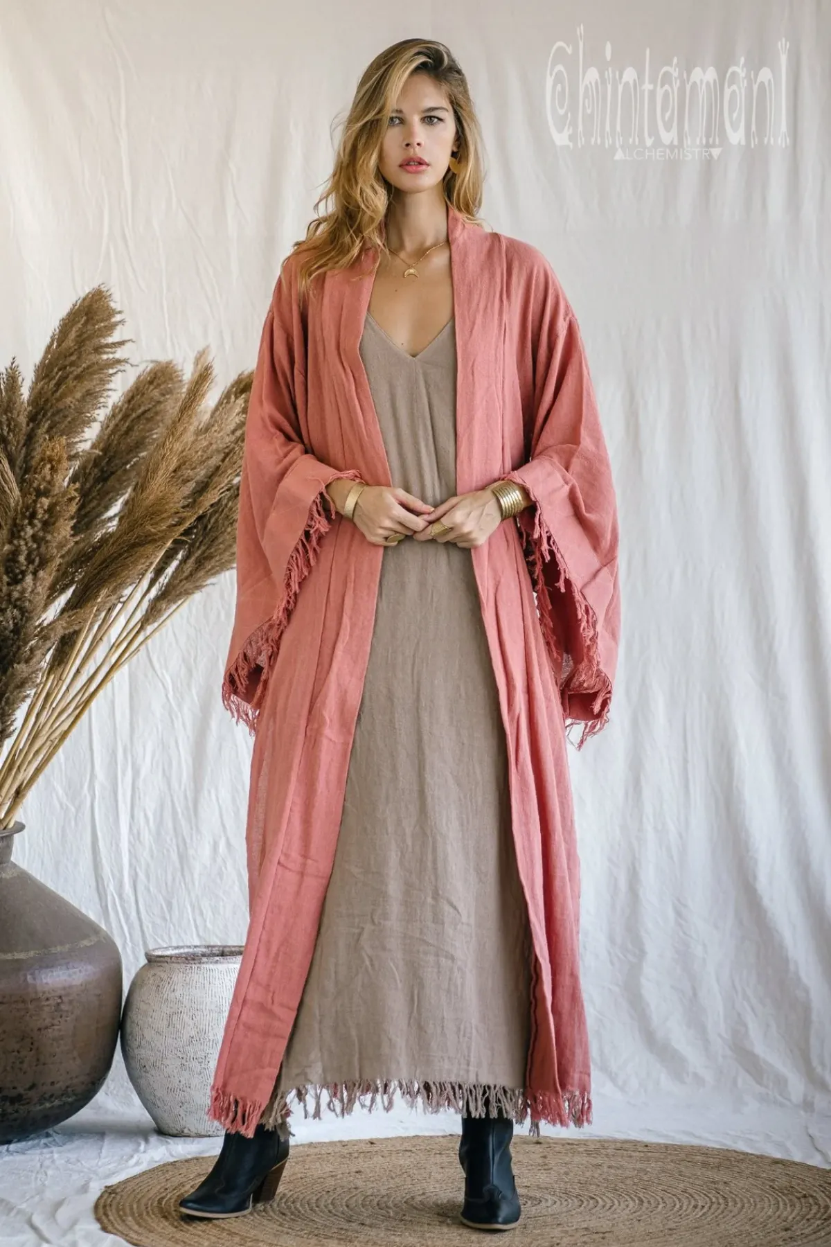 Chintamani Alchemistry Fringed Kimono / Pink^ Kimono & Cover Up