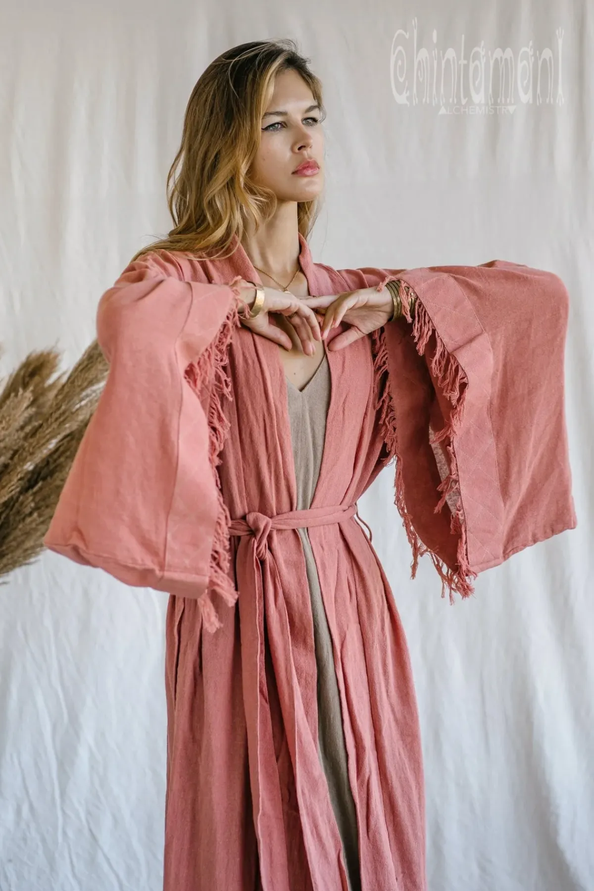 Chintamani Alchemistry Fringed Kimono / Pink^ Kimono & Cover Up