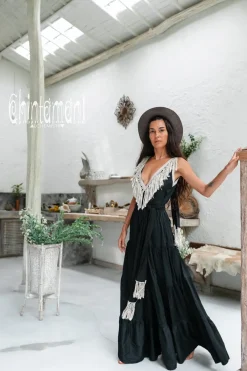Chintamani Alchemistry Fringed Maxi Dress / Black^ Maxi Dress
