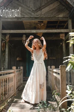 Chintamani Alchemistry Fringed Maxi Dress / Off White^ Maxi Dress