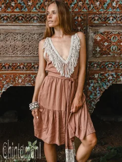 Chintamani Alchemistry Fringed Midi Dress / Dusty Pink^ Mini & Midi Dress