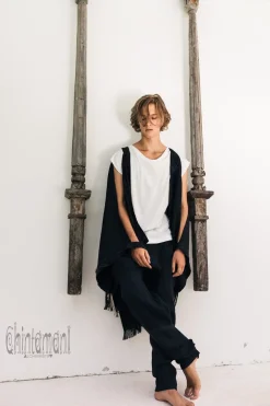 Chintamani Alchemistry Fringe Linen Kimono / Black^ Kimono & Coat