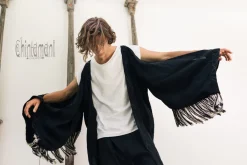 Chintamani Alchemistry Fringe Linen Kimono / Black^ Kimono & Coat