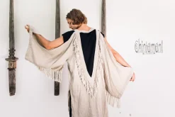 Chintamani Alchemistry Fringe Linen Kimono / Gray^ Kimono & Coat