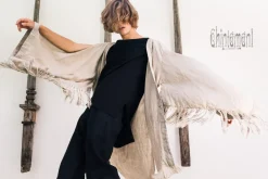 Chintamani Alchemistry Fringe Linen Kimono / Gray^ Kimono & Coat