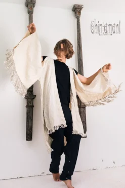 Chintamani Alchemistry Fringe Linen Kimono / Off White Cream^ Kimono & Coat