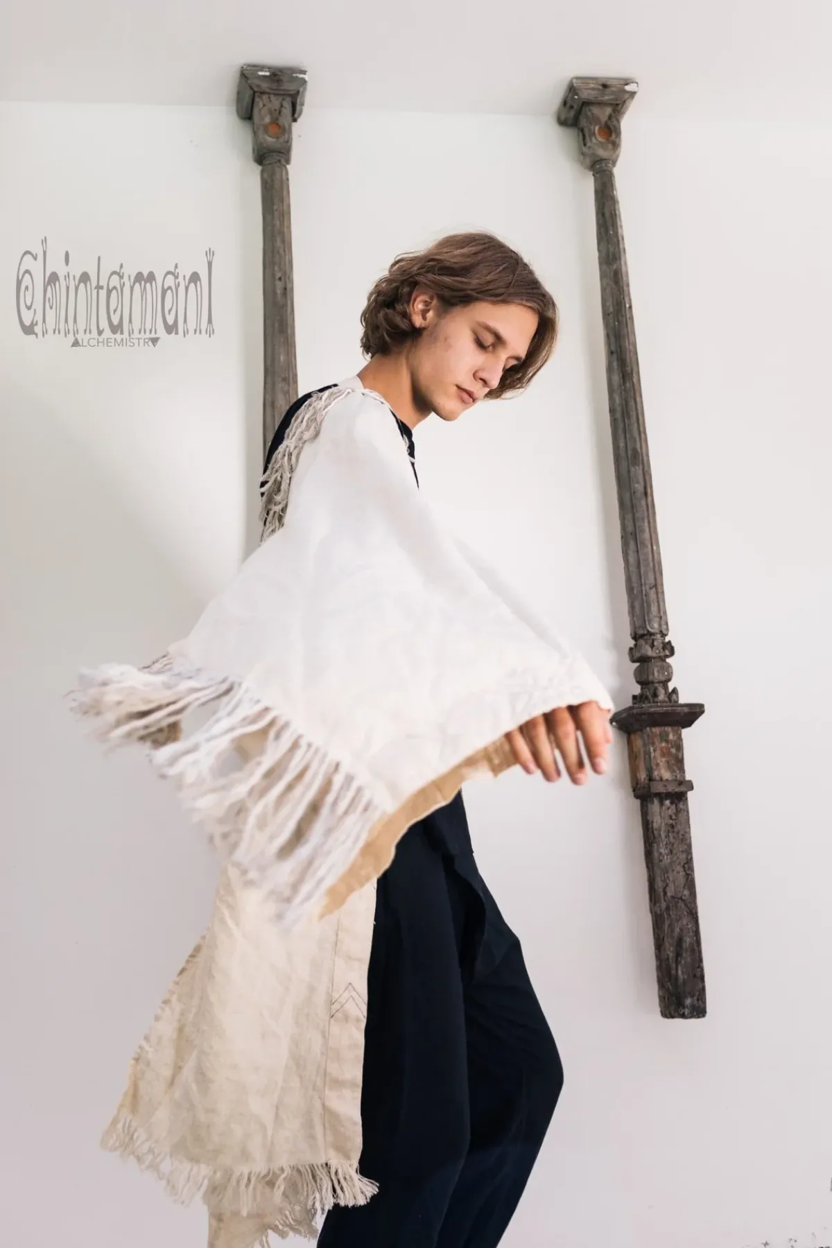 Chintamani Alchemistry Fringe Linen Kimono / Off White Cream^ Kimono & Coat