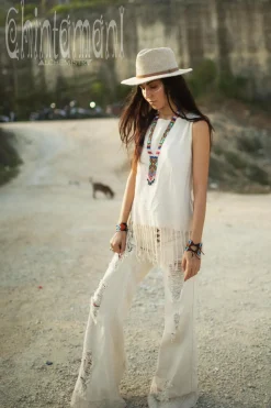 Chintamani Alchemistry Fringe Tank Top / Off White^ Tank Top