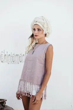 Chintamani Alchemistry Fringe Tank Top / Purple^ Tank Top